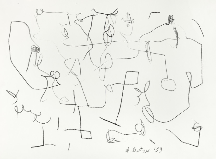 André Butzer, Untitled, 2009, pencil on paper, 60x77cm. Image courtesy and copyright Livie Fine Art