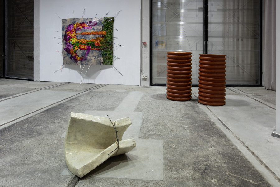 Birgit Werres, Let’s play it, Rolf !, Installationsansicht Kunstzone Lokremise, Kunstmuseum St.Gallen, Foto: Stefan Rohner