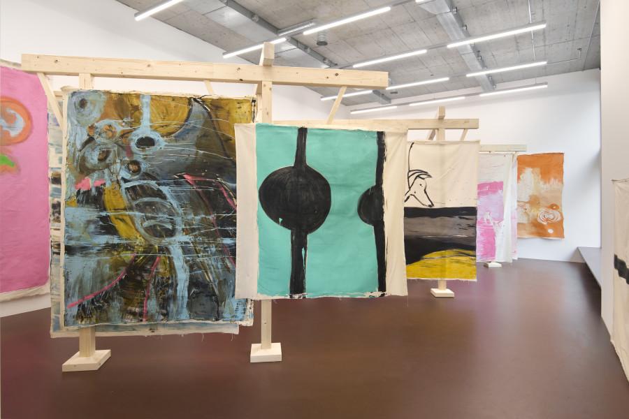 Installation view, Vivian Suter, Snake Nights, Karma International, Zurich, 2025-2026. Photo: © Flavio Karrer