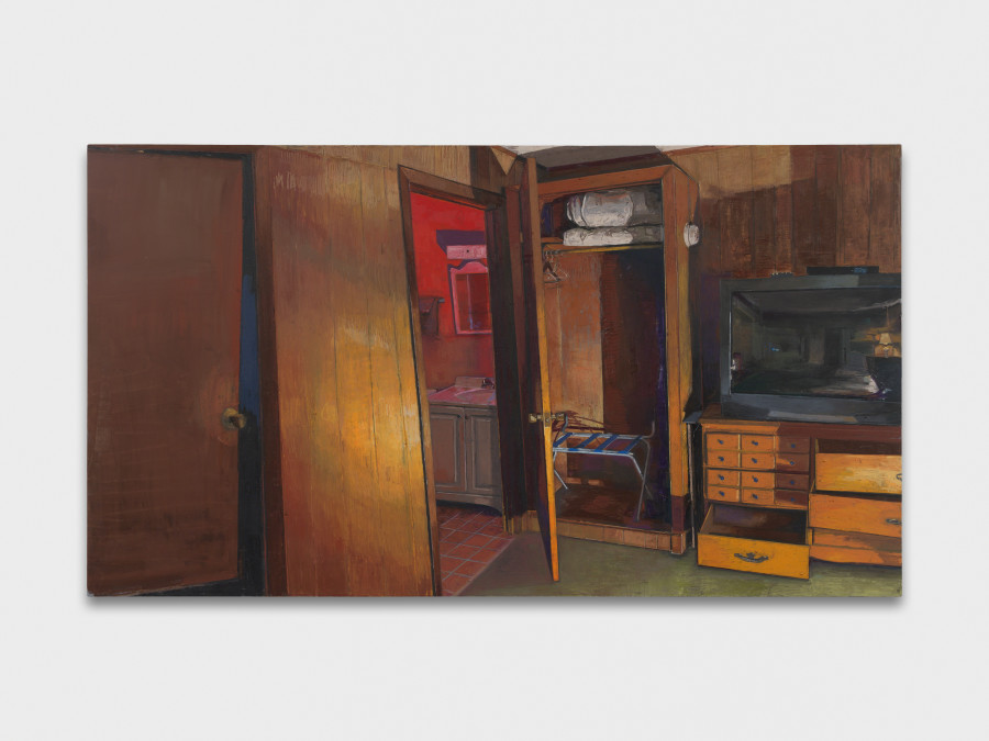 Michelle Uckotter, Interior 1, 2024, oil pastel on panel, 116.84 x 210.82 x 4.5 cm, 46 x 83 x 1 3/4 in.