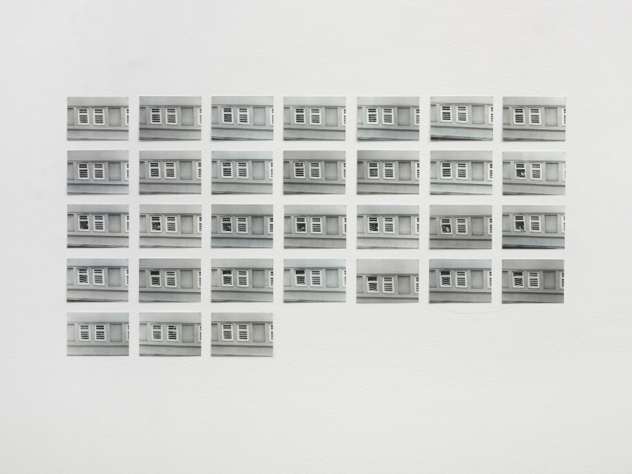 Hans-Peter Feldmann, Zeit Serie, Fensterputzerin, 1970s, 31 b/w photographs, 9 x 13 cm