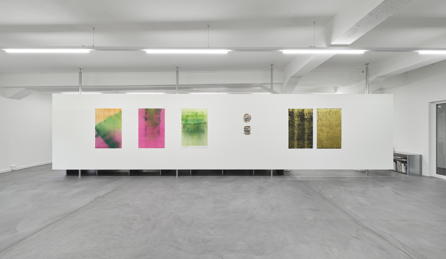 Installation view, monotypes shift, Part II, Edition VFO, 2023-2024. Photo credit: Bernhard Strauss