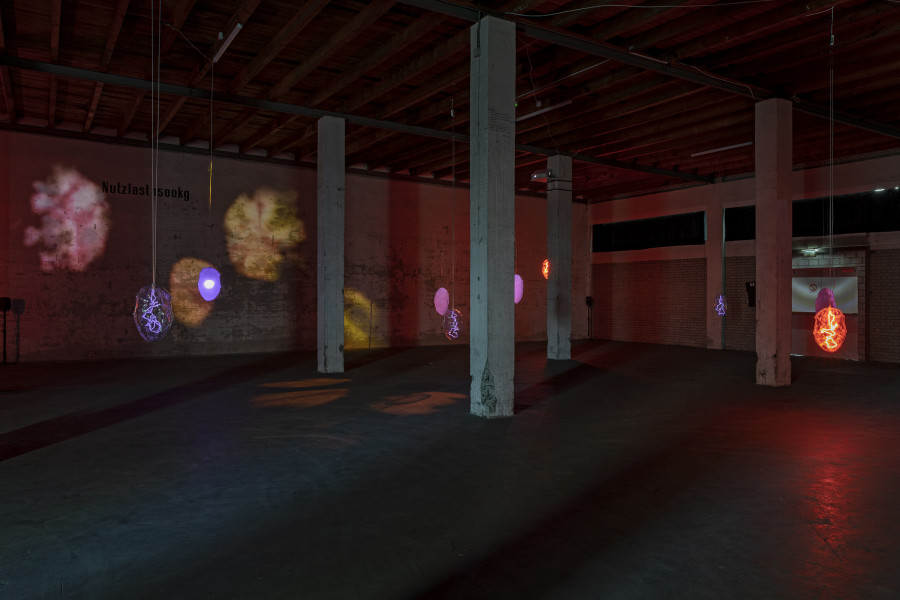 Victoria Holdt, Simmering Shields, 2024. Soundmix in Kollaboration mit Thalles Piaget. Courtesy the artist. Ausstellungsansicht Kunsthaus Baselland 2025. Foto: Gina Folly