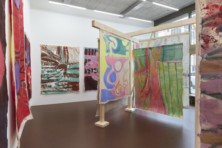 Installation view, Vivian Suter, Snake Nights, Karma International, Zurich, 2025-2026. Photo: © Flavio Karrer