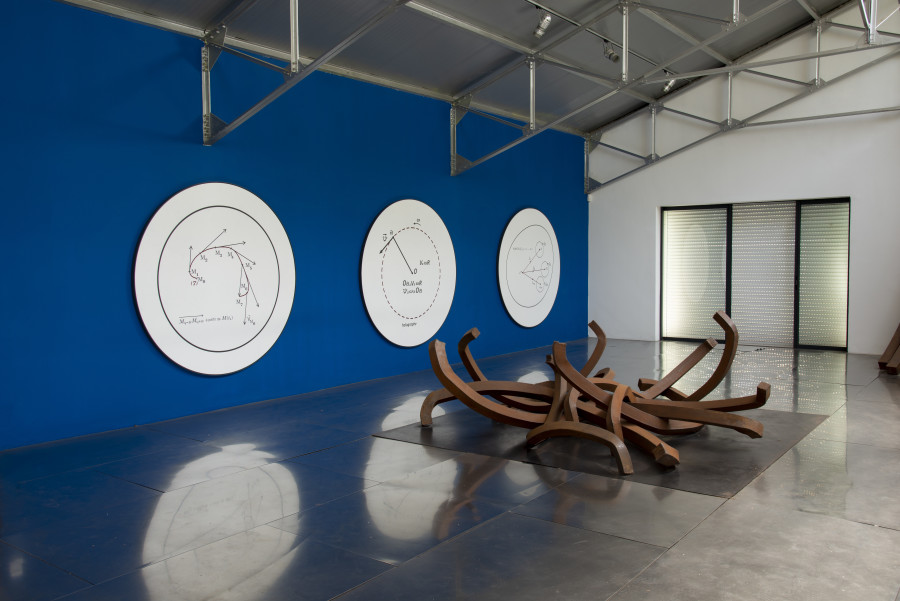 Images of work by Bernar Venet installed at the artist’s home in Le Muy, France. Image courtesy the artist & von Bartha, © Bernar Venet. Photo: Jerome Cavaliere.