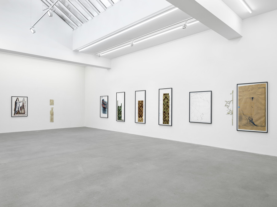Installation view, Matias Faldbakken, Abstracts and Pewter Abstracts, Galerie Eva Presenhuber, Waldmannstrasse, Zurich, 2025. © Matias Faldbakken. Courtesy the artist and Galerie Eva Presenhuber, Zurich / Vienna. Photo: Stefan Altenburger Photography, Zürich