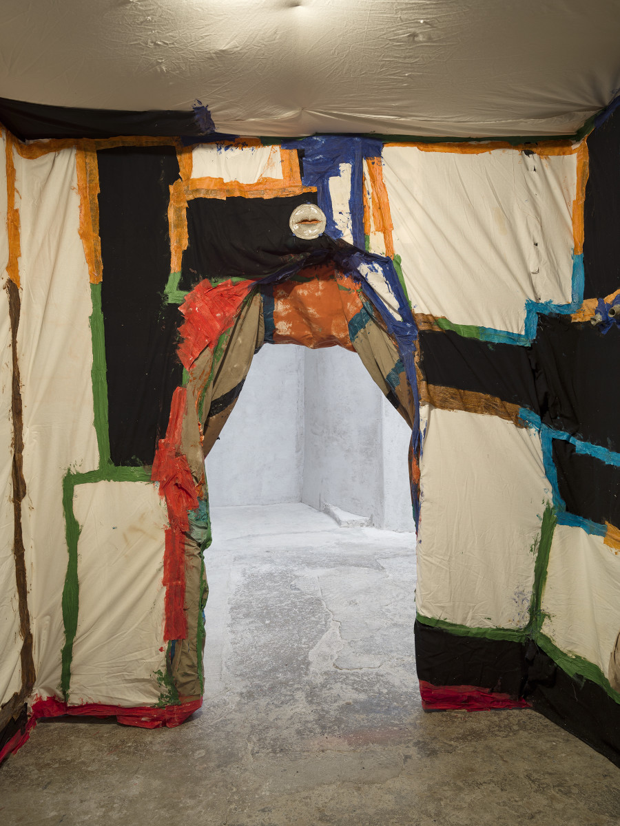 Exhibition view Monster Chetwynd «Profusion Protrusion», Cabaret Voltaire 2023; Monster Chetwynd, Ceramic Mouth/Honeydue, 2023. Photo: Cedric Mussano.