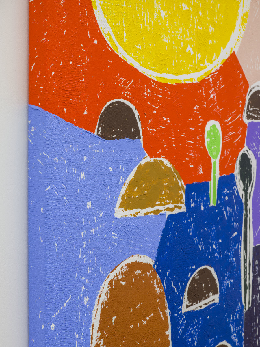 Installation View, Olaf Breuning: BIG DROPS at von Bartha, S-chanf, 27 March – 29 May 2021. Image courtesy the artist and von Bartha. Photo: Simon Schwyzer.