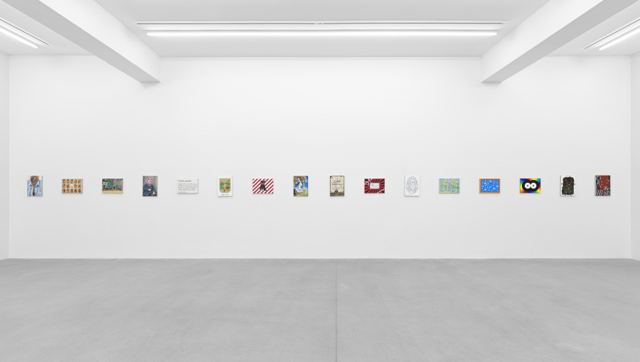Installation view, Jean-Frédéric Schnyder, ŒL AUF LEINWAND, Galerie Eva Presenhuber, Zurich, Waldmannstrasse, 2024. © Jean-Frédéric Schnyder. Courtesy the artist and Galerie Eva Presenhuber, Zurich / Vienna. Photo: Stefan Altenburger Photography, Zürich