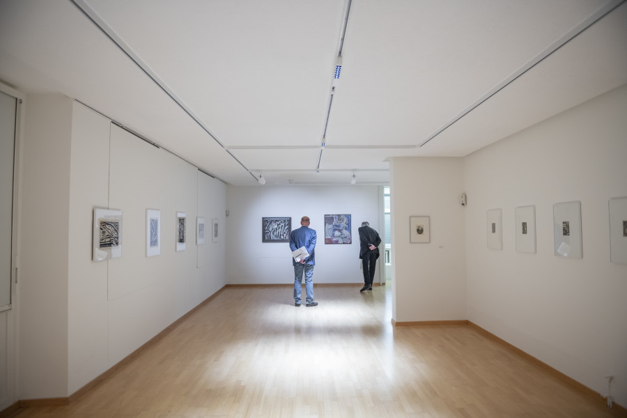 Machen Menschen Maschinen?, Hans-Ruedi Giger und Franz Anatol Wyss. Frühe Druckgraphiken, Views of the opening evening, 2023, © Kunsthaus Grenchen, Photos: Damian Byland.