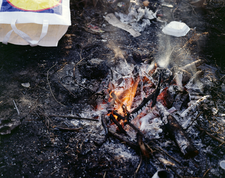 Campfire, Calais, December 2008. Inkjet print (Canson Baryta Photographique paper) mounted on Dibond, Plexiglas box, 51 x 63.5 x 5 cm, Ed. 2/5 + 2 AP