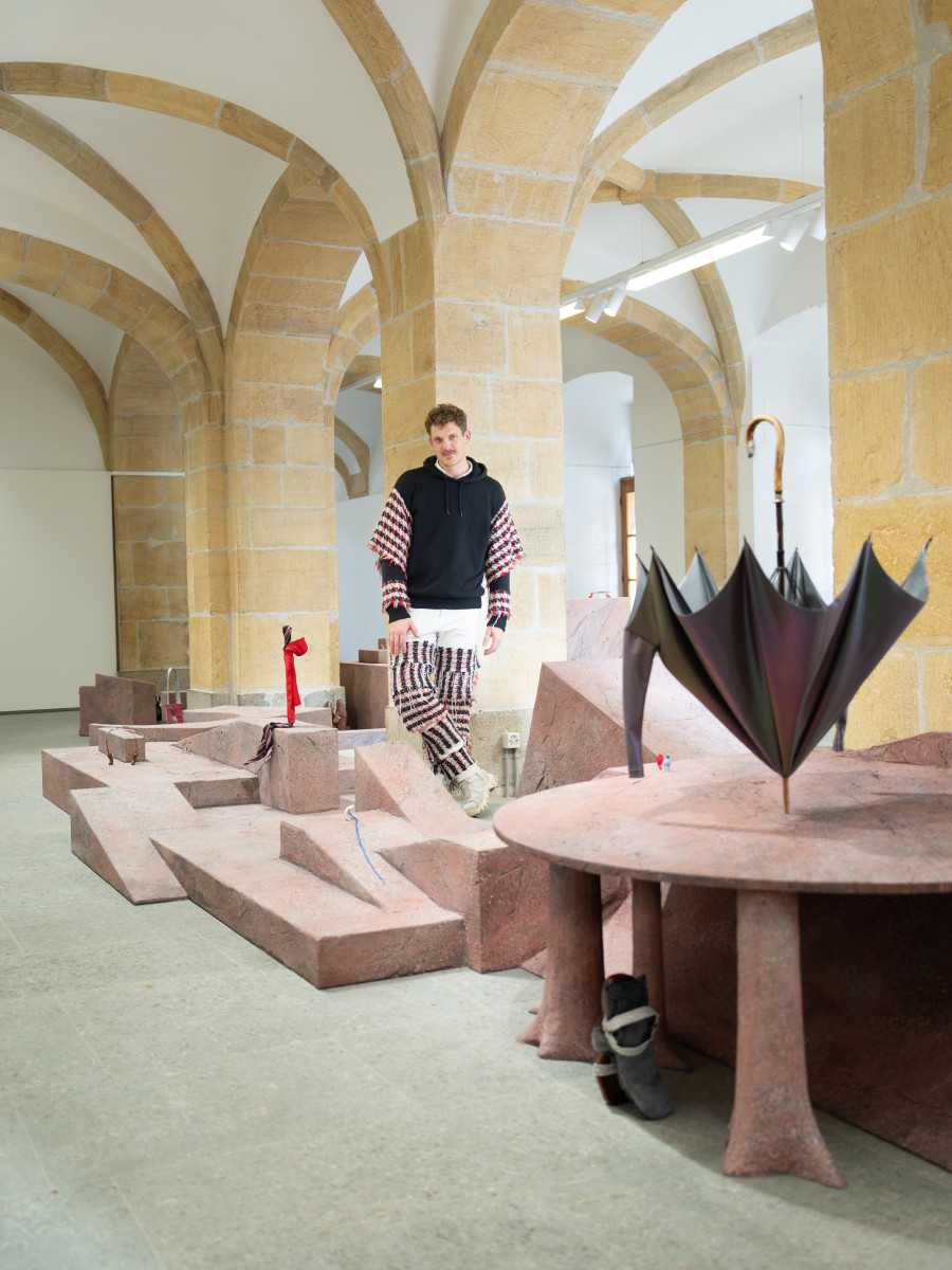 Exhibition view, Accoutrements, Rasmus Myrup, Centre d'Art Contemporain Yverdon-les-Bains (CACY), 2025-2026. Photo credit: Anne-Laure Lechat