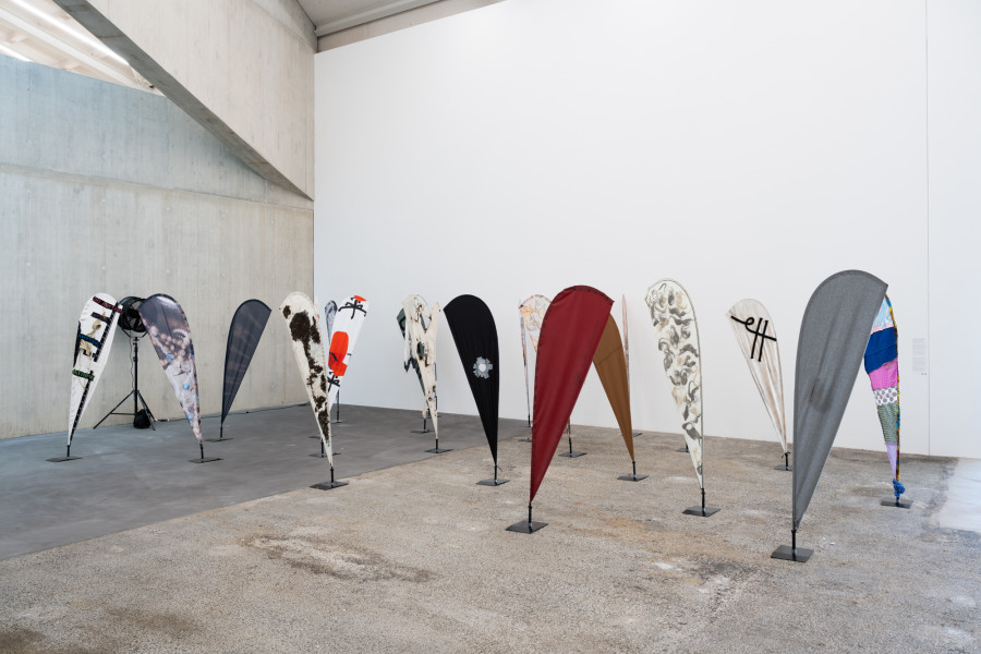 Doing Fashion HGK Basel FHNW, The stars in my room are brighter than the ones outside, 2025. Ausstellungsansicht / Installation view Kunsthaus Baselland 2025. Foto / Photo: Finn Curry