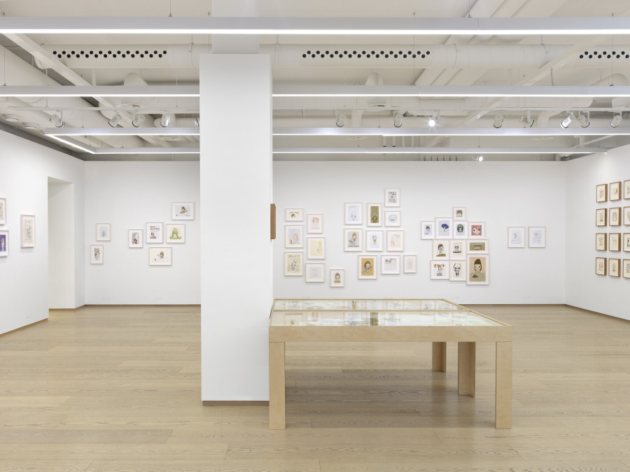 Installation Views, Yoshitomo Nara: The Bootleg Drawings 1988–2023, Pace Gallery, Geneva, Nov 17, 2023 – Feb 29, 2024. © Yoshitomo Nara, courtesy Pace Gallery. Photo: Annik Wetter, courtesy Pace Gallery