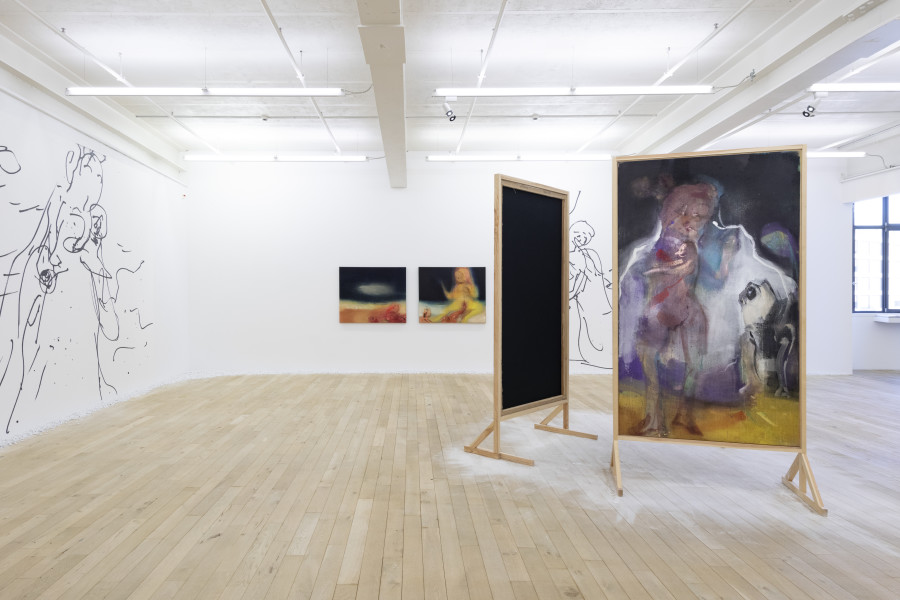 Installation view, Leiko Ikemura, Cosmic Mom, Galerie Peter Kilchmann, 2024.