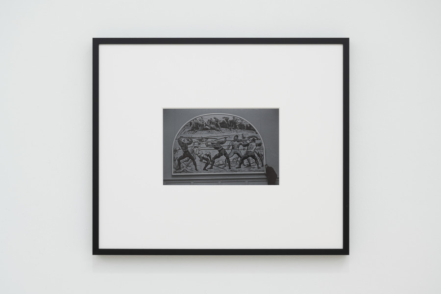 View of Untitled (Ferdinand Hodler at “Swiss Art in the 20th Century” at the Swiss National Exhibition, Lausanne) 1964, Inkjet print on paper, 2026, 32 x 38 cm, framed, at Ausstellungsraum Klingental, Basel, 2026 / Photo: Finn Curry / © Maria Netter, SIK-ISEA (Zürich); Courtesy: Fotostiftung Schweiz, Diogo Pinto