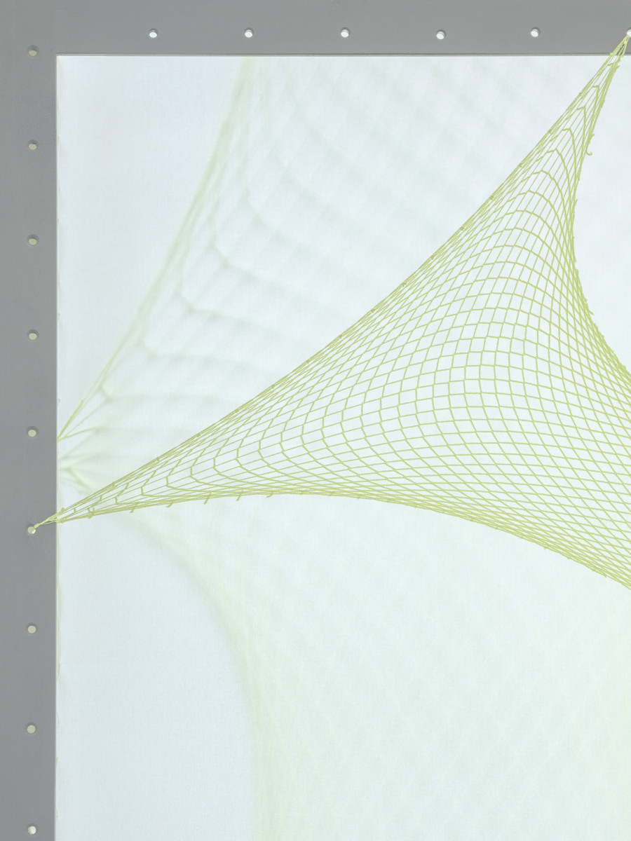 Mina Squalli-Houssaïni, Concealed #1 Blazed (detail), 2024. CAN Centre d’art Neuchâtel, Switzerland. Photography: Sebastian Verdon. Courtesy: All images copyright and courtesy of the artists and CAN Centre d’art Neuchâtel