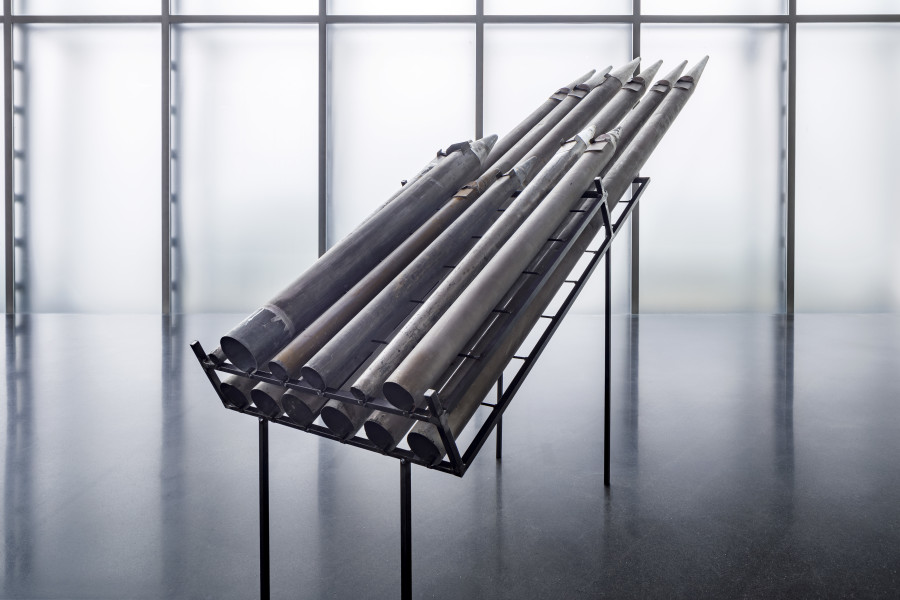 Valie Export, Oh Lord, Don't Let Them Drop That Atomic Bomb on Me, 2023, Installation view ground floor Kunsthaus Bregenz. Photo: Markus Tretter. Courtesy of the artist © Kunsthaus Bregenz, VALIE EXPORT / Bildrecht, Wien 2023