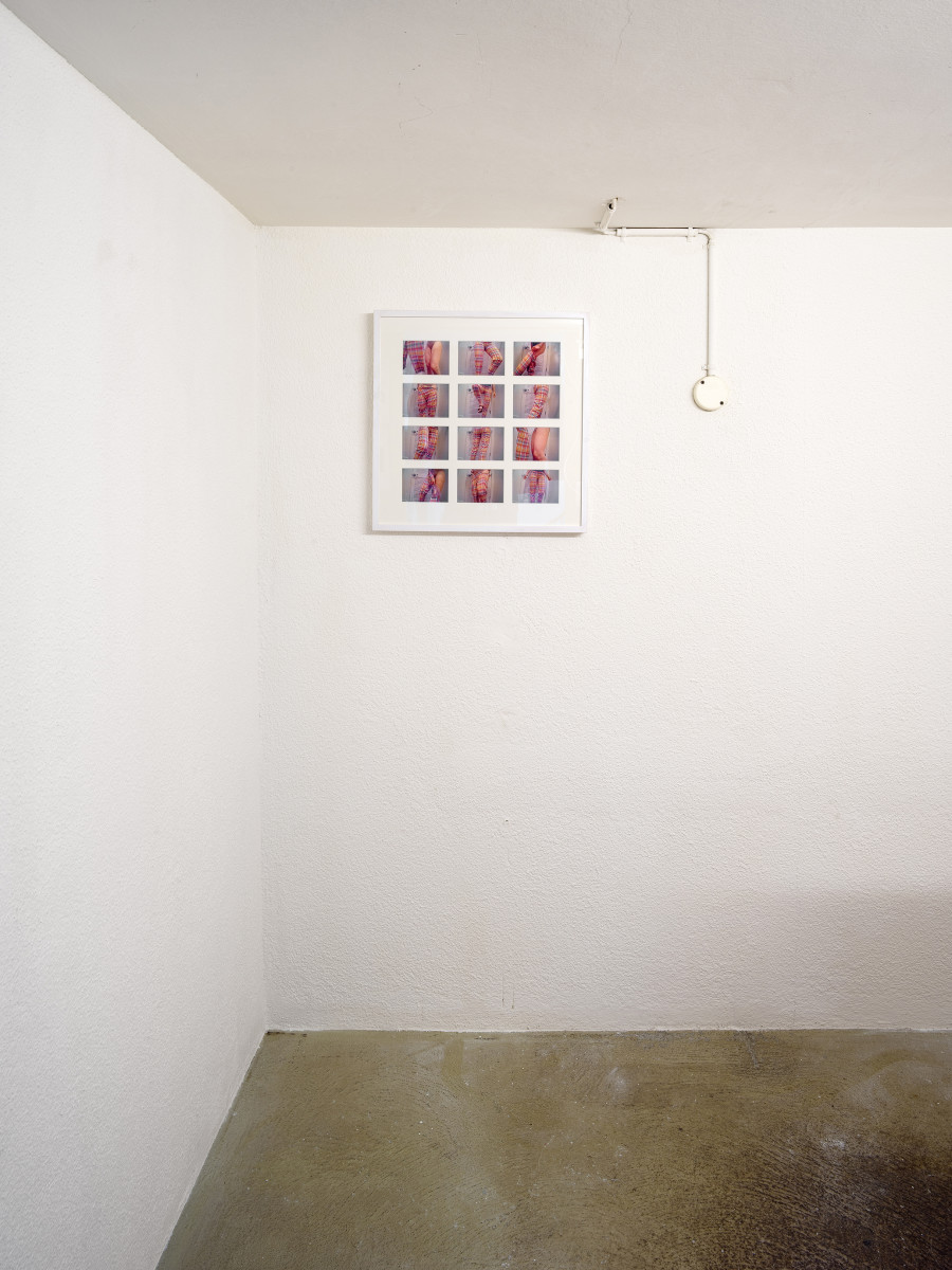 Merry Alpern, Photographic prints of stills from the artist’s 1999 film Shopping, in Passage du Commerce, Kunsthalle Winterthur, 2025. Photo: Cedric Mussano