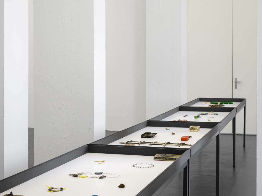 Installation view, Bernhard Schobinger, Against Method, Galerie Francesca Pia, Zurich, 2024. Photo: Cedric Mussano