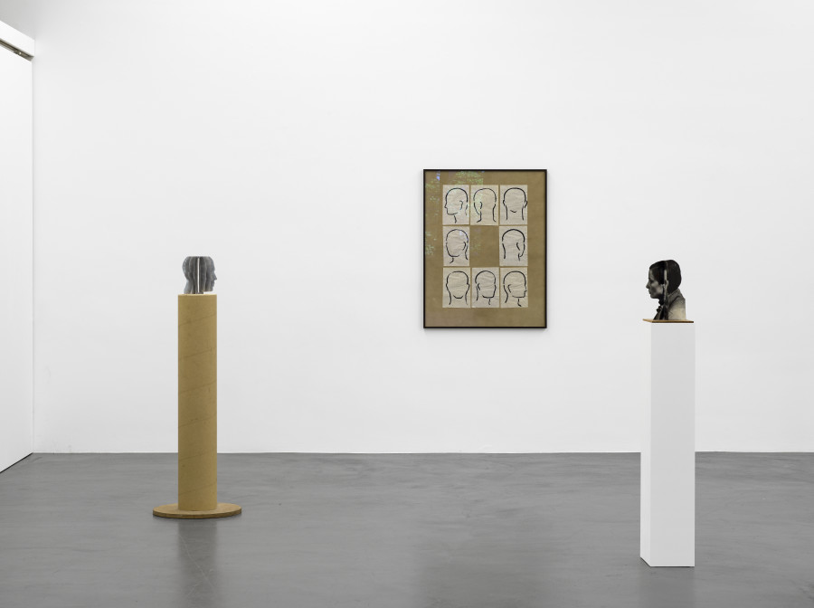 Installation view, Markus Raetz, Strangers & Lovers, Galerie Francesca Pia, 2025. Photo: Cedric Mussano