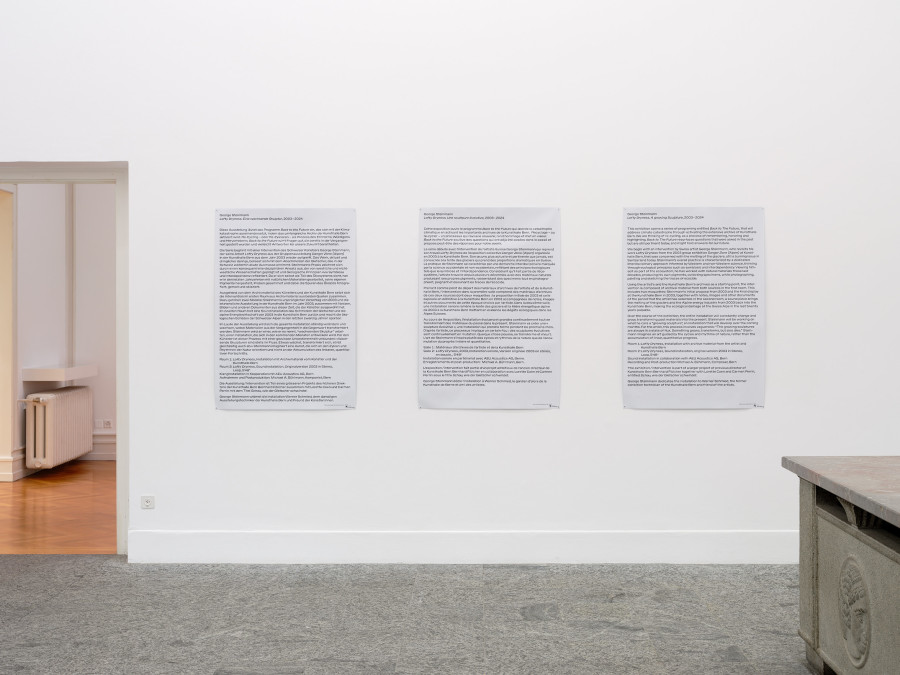 Exhibition view, Back to the Future, George Steinmann, Lofty Dryness. A growing Sculpture, 2003 – 2024, Kunsthalle Bern. Photo: David Aebi.