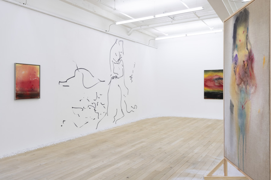 Installation view, Leiko Ikemura, Cosmic Mom, Galerie Peter Kilchmann, 2024.