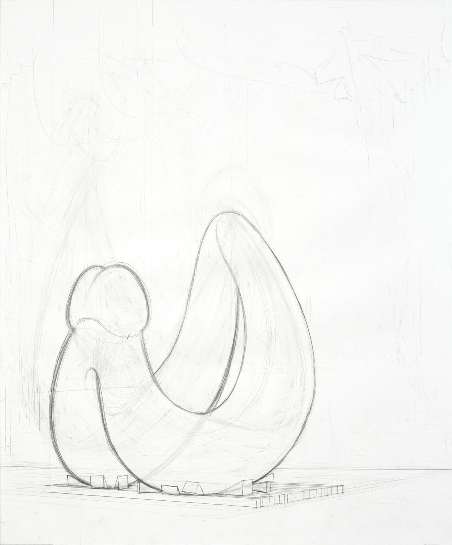 Roberto Ronzani, Untitled (Early Stages), 2026. Graphite on paper. 75 × 90 cm. Photo credit: Philipp Rupp