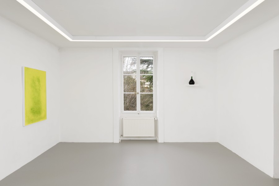 Exhibition view, Laurie Dall'Ava, Emerald Green Pigment, Villa du Parc, 2024. Photo credit: Aurélien Mole