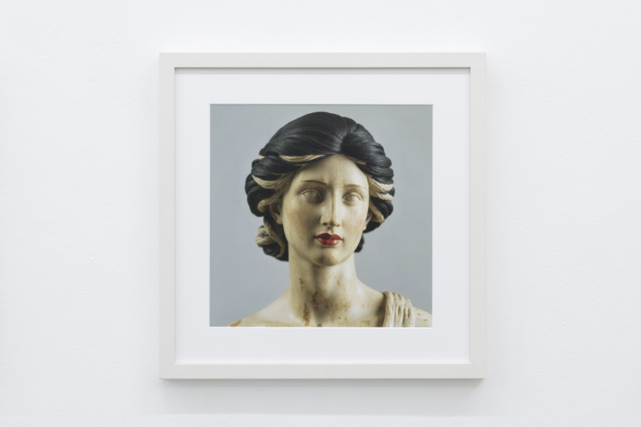 Swetlana Heger, Vain Glory, # 6, AI Generated Image on Fuji Crystal Archive Silk, framed, 30 x 30 cm, unique, 2025. KALI Gallery, Luzern, 2025. Credit photo: Liv Burkhard