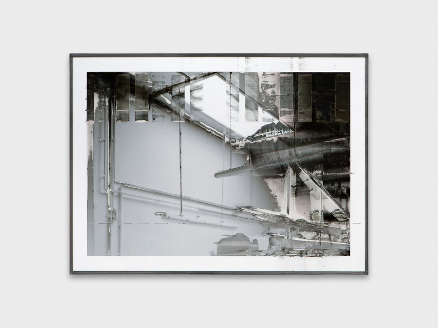 Jean-Vincent Simonet, Velux (heirloom), 2022, Inkjet print on plastic foil, fingertips intervention, handmade lead frame, anti-reflective glass, 31 × 42cm. Photography: Philipp Rupp / Julien Gremaud. Courtesy of Sentiment and the artist