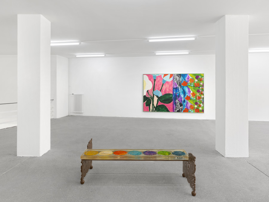 Installation view, Ida Ekblad, Septic Sun, Karma International, Zurich, 2025. Photo: Annik Wetter