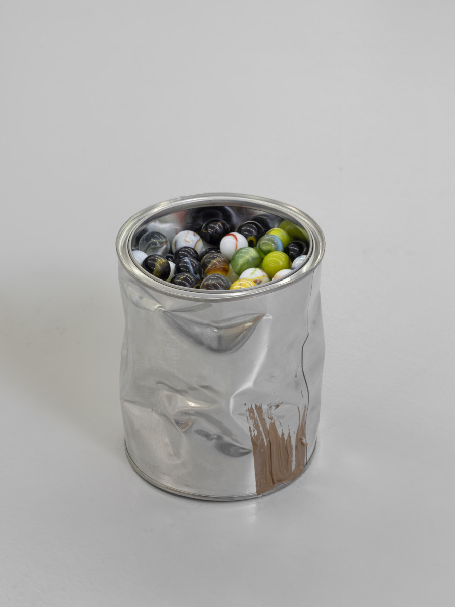 Thomas Liu Le Lann, Untitled, 2024, Glass, aluminum & tape, 13 x 11 x 11 cm. Photo credit: Julien Gremaud, courtesy of Xippas and the artist