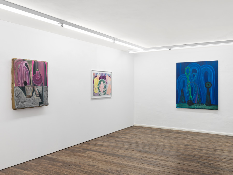 Milva Stutz | Sander van Deurzen, Bending, Dripping, Stumbling, installation view: Barbara Seiler, Zurich, 2025. Photocredit: Stefan Altenburger Photography