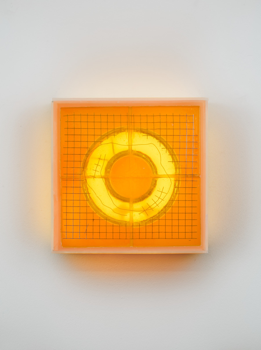 Jan Vorisek, Untitled (O Configuration), 2025. Silicon, resin, wiring, led, acrylic glass. 30.5 × 30.5 × 8 cm. Photo credit: Philipp Rupp