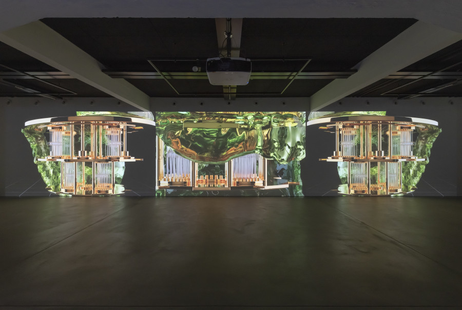 Libby Heaney, slimeQrawl, 2023, «Libby Heaney: Quantum Soup», 2024, HEK, photo: Franz Wamhof