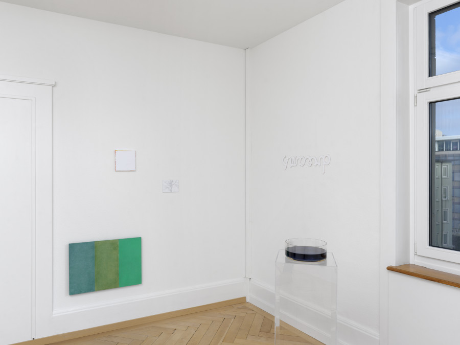 Exhibition view, Marco Antonini, Words make space, BELETAGE Art Space, Zürich, 2025-2026. Photo credit: Annik Wetter, courtesy BELETAGE, Zurich