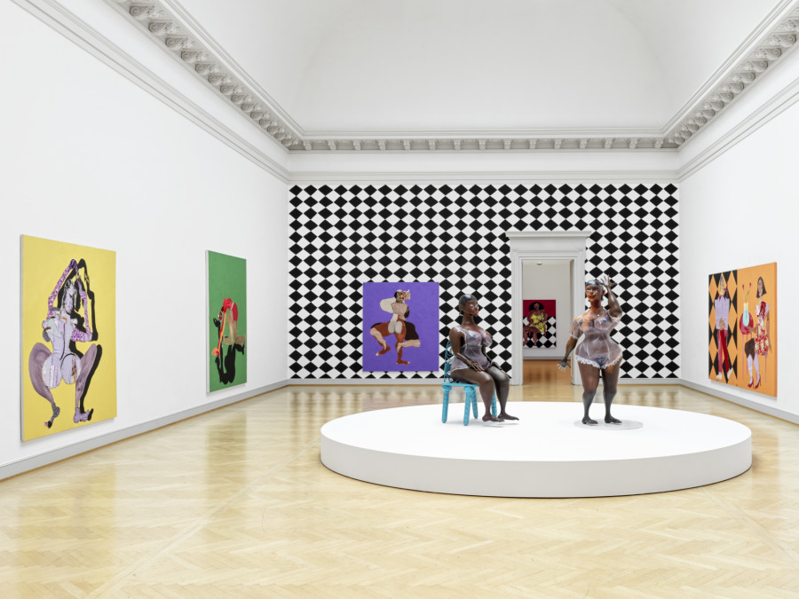 Tschabalala Self, Inside Out, Installation view, 2023, Kunstmuseum St.Gallen, Photo: Stefan Altenburger.