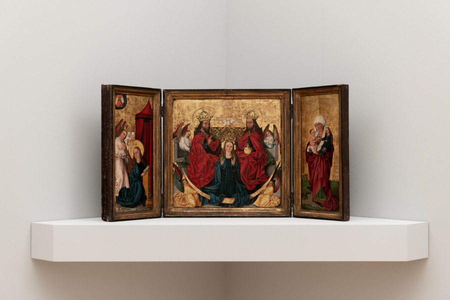 Unknown master from the Lake Constance area, Flügelaltarchen mit Marienkronung und Heiligen, um 1500, Donation Annette Bühler 2021, Photo: Sebastian Stadler