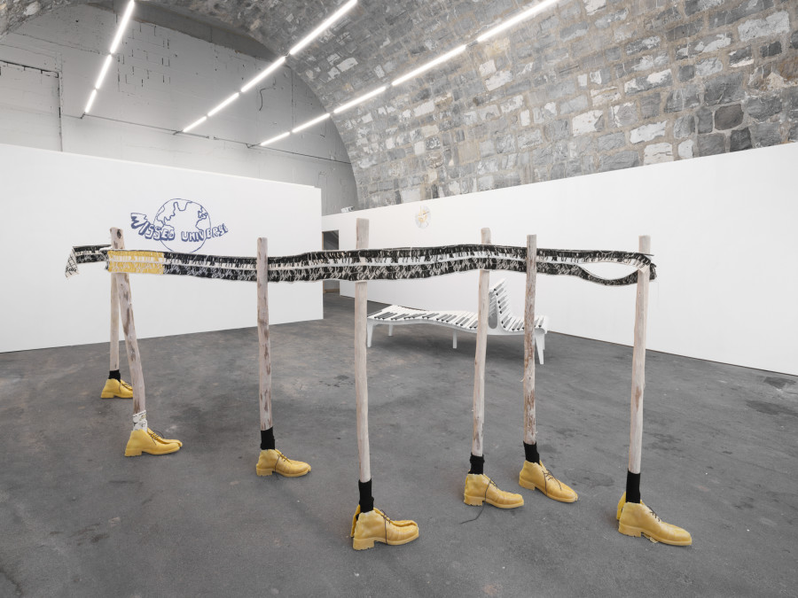 Installation view, Virginie Sistek, Merveilleuse Vue, Toute Ma Joie Sur Un Nuage, Tunnel Tunnel, 2025. Photo credit: Julien Gremaud