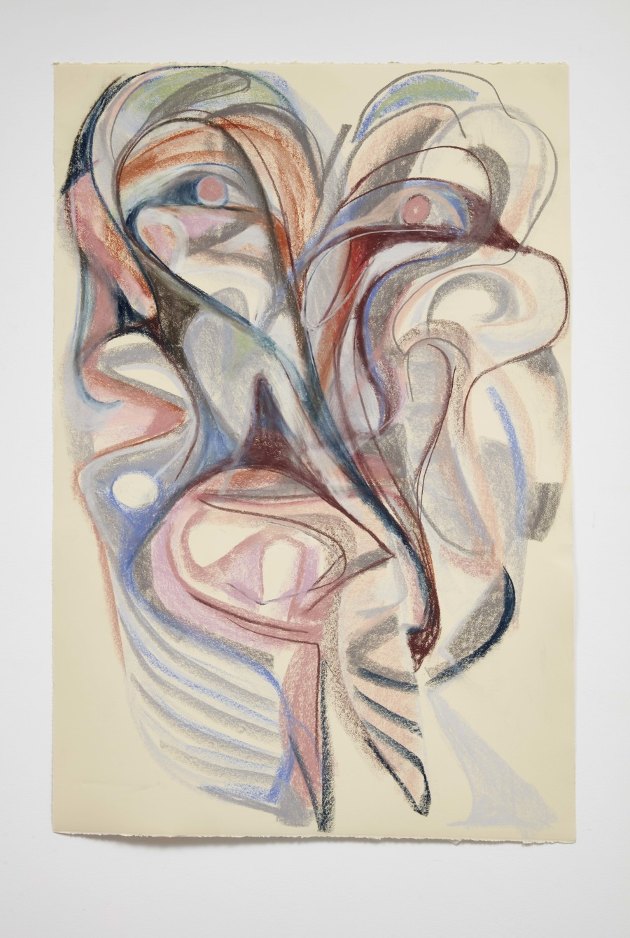Johannes VanDerBeek, Pastel Face #5, 2022, pastel on paper, 113.03 x 76.2 cm. Photo by Jason Wyche. Courtesy of the artist and Livie Fine Art