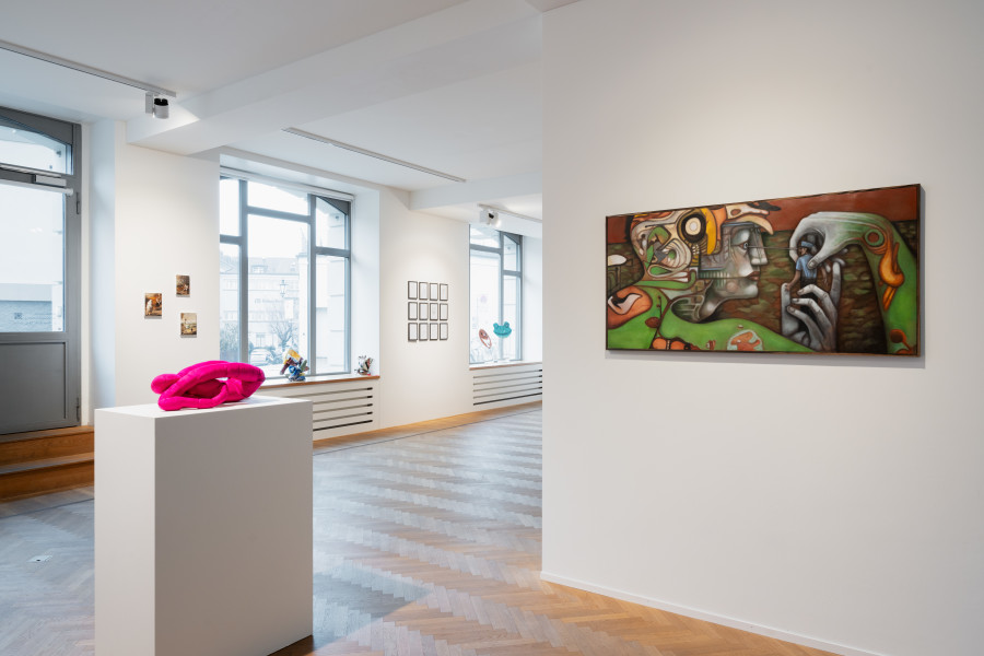 Installation shots of "Creatures & Masks", exhibited at Galerie Fabian Lang, Zurich, (29 February - 13 April 2024). Credit: Courtesy of the artists and Galerie Fabian Lang. Copyright: © Galerie Fabian Lang