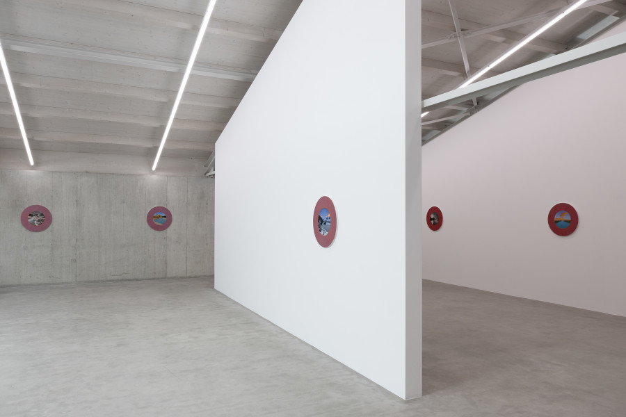 Caroline Bachmann: Le Rhin IX, 2024. Courtesy of the artist and Private Collection. Le Rhin II; V; VIII; XX; XVIII; XXII; XXIV, 2024. Courtesy of the artist and Meyer Riegger. Ausstellungsansicht / Installation view Kunsthaus Baselland 2025. Foto / Photo: Gina Folly