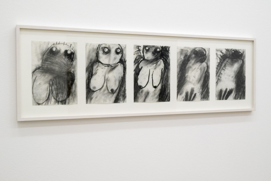 Installationsansicht Eine Frau ist eine Frau ist eine Frau... Eine Geschichte der Künstlerinnen 27.8.2022 – 15.1.2023, Aargauer Kunsthaus, Aarau. Miriam Cahn, Morgengrauen [Detail], 1981 Aargauer Kunsthaus, Aarau / Schenkung Betty und Hartmut Raguse-Stauffer. Foto: Zoe Tempest, Zürich