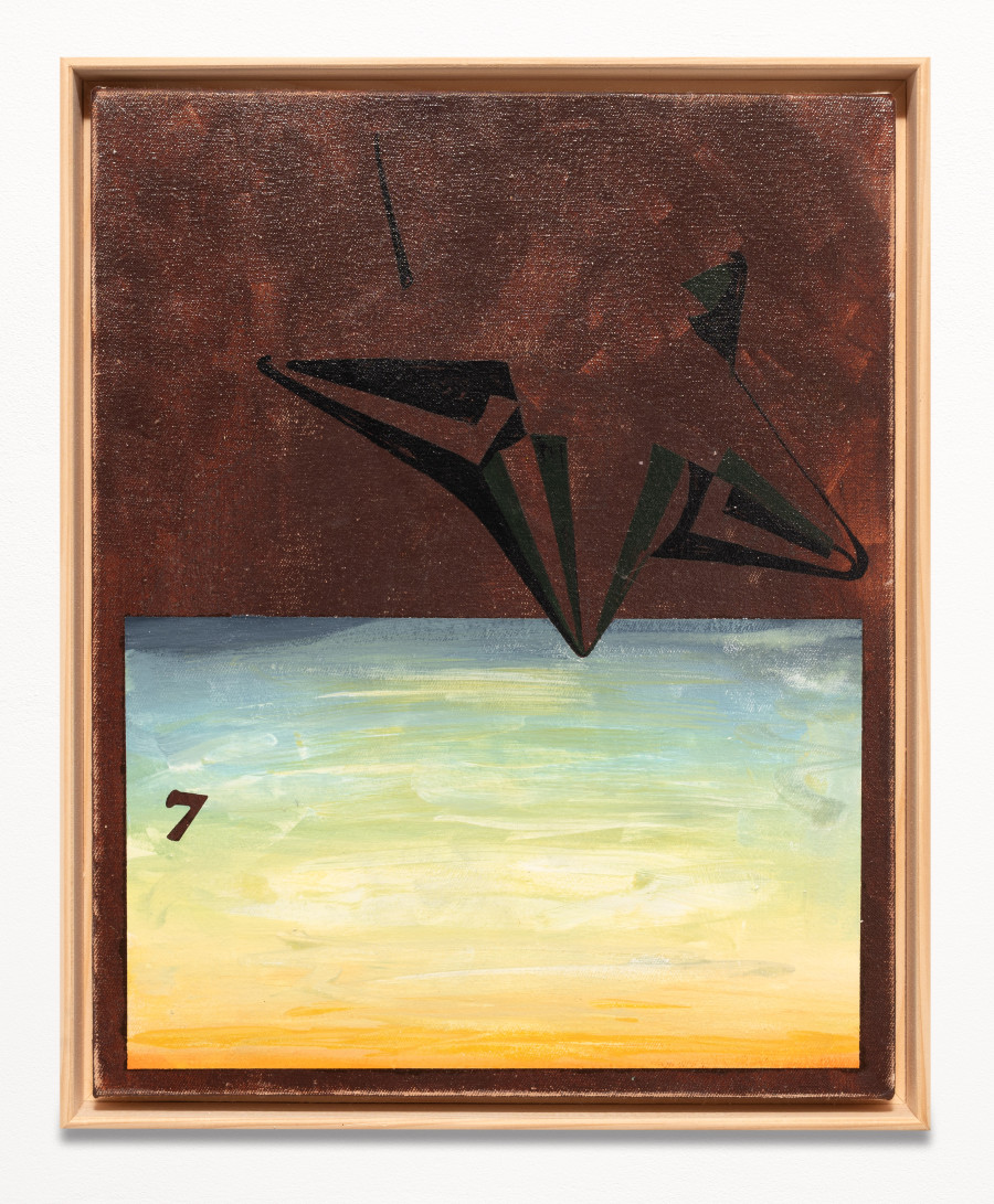 Elise Corpataux, Seven (from ALL YOU HAVE IS NOW), 2023, Oil and acrylic on canvas, framed, 32.5 x 26.5 cm. ©2024 suns.works and the artist. Photography: Claude Barrault, Remy Ugarte Vallejos et al.