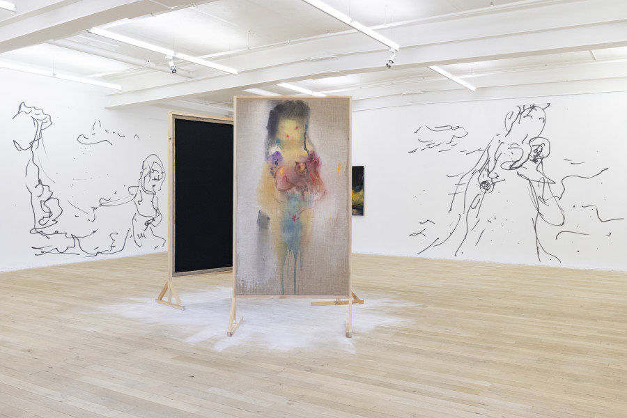 Installation view, Leiko Ikemura, Cosmic Mom, Galerie Peter Kilchmann, 2024.