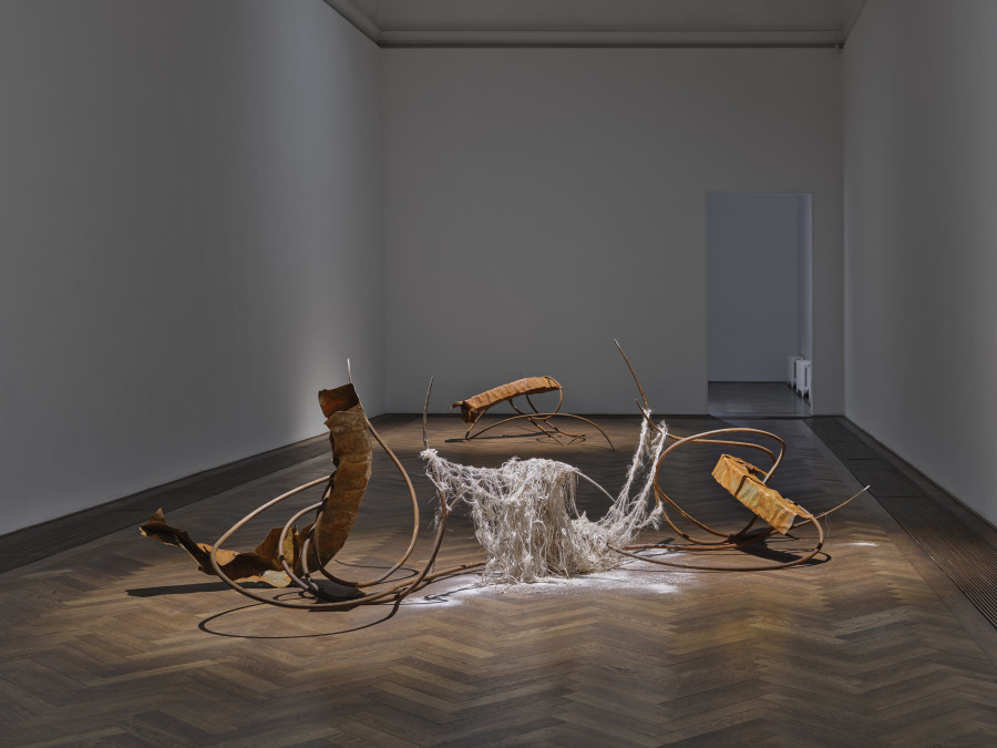 Dominique White, All Great Powers Collapse from the Centre, exhibition view, Kunsthalle Basel, 2026, photo: Philipp Hänger / Kunsthalle Basel
