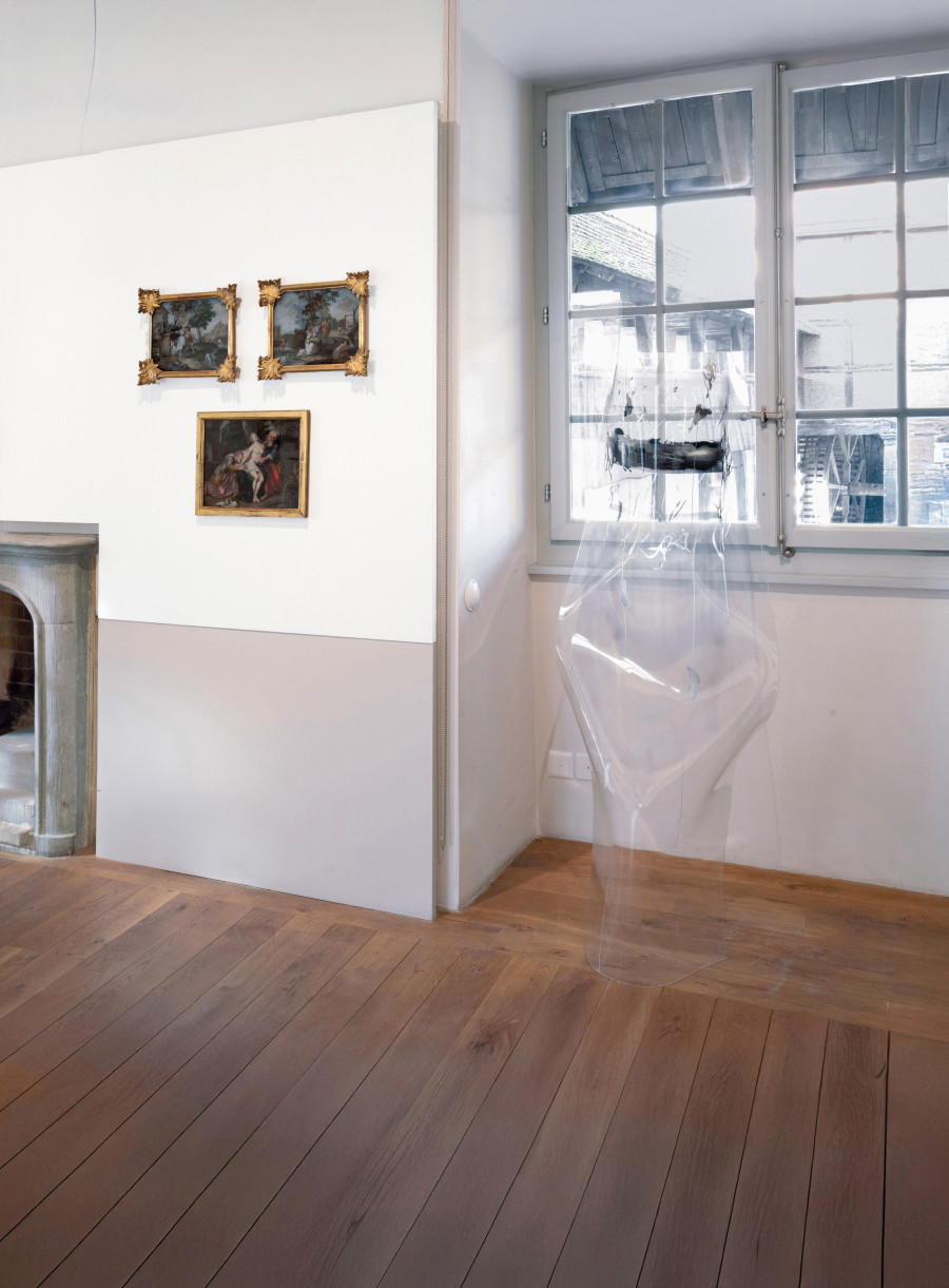 Exhibition view, Sebastian Haas, (Im)permanence, Vitromusée Romont, Freiburg, 2024-2025.