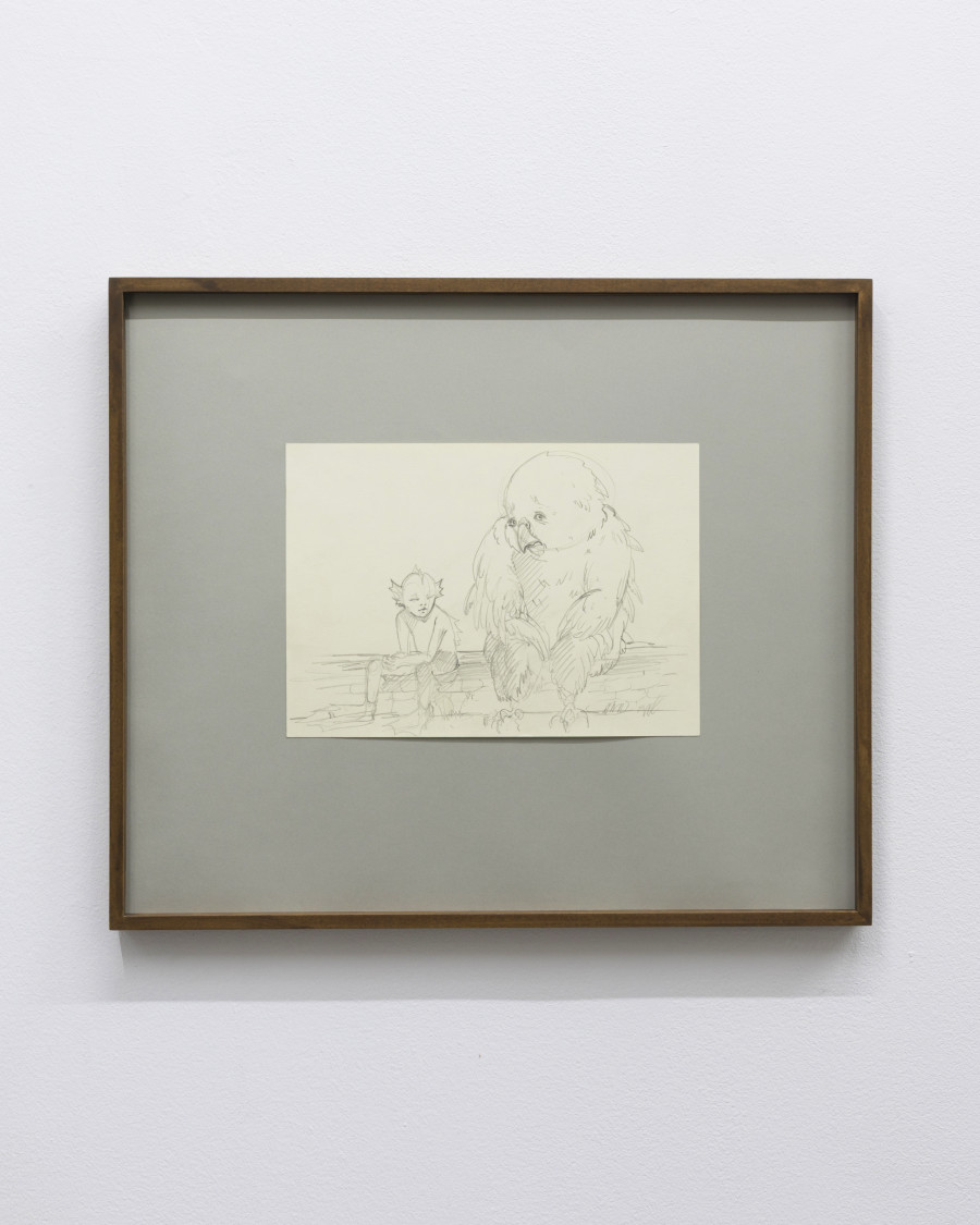 Michele Gabriele, “La colpa”; from the Solo Show “Brambora” at Kaly Gallery, Lucerne, CH, Pencil on paper, 8 1/4 x 11 3/4 in, 21 x 29.7 cm, 2025. Courtesy of the Artist and Kali Gallery. Photo by Kim da Motta