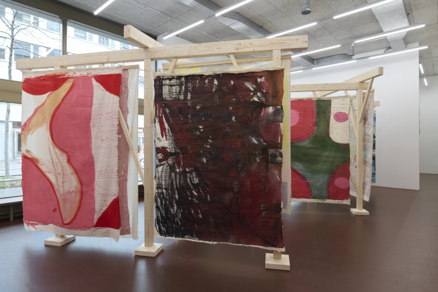 Installation view, Vivian Suter, Snake Nights, Karma International, Zurich, 2025-2026. Photo: © Flavio Karrer